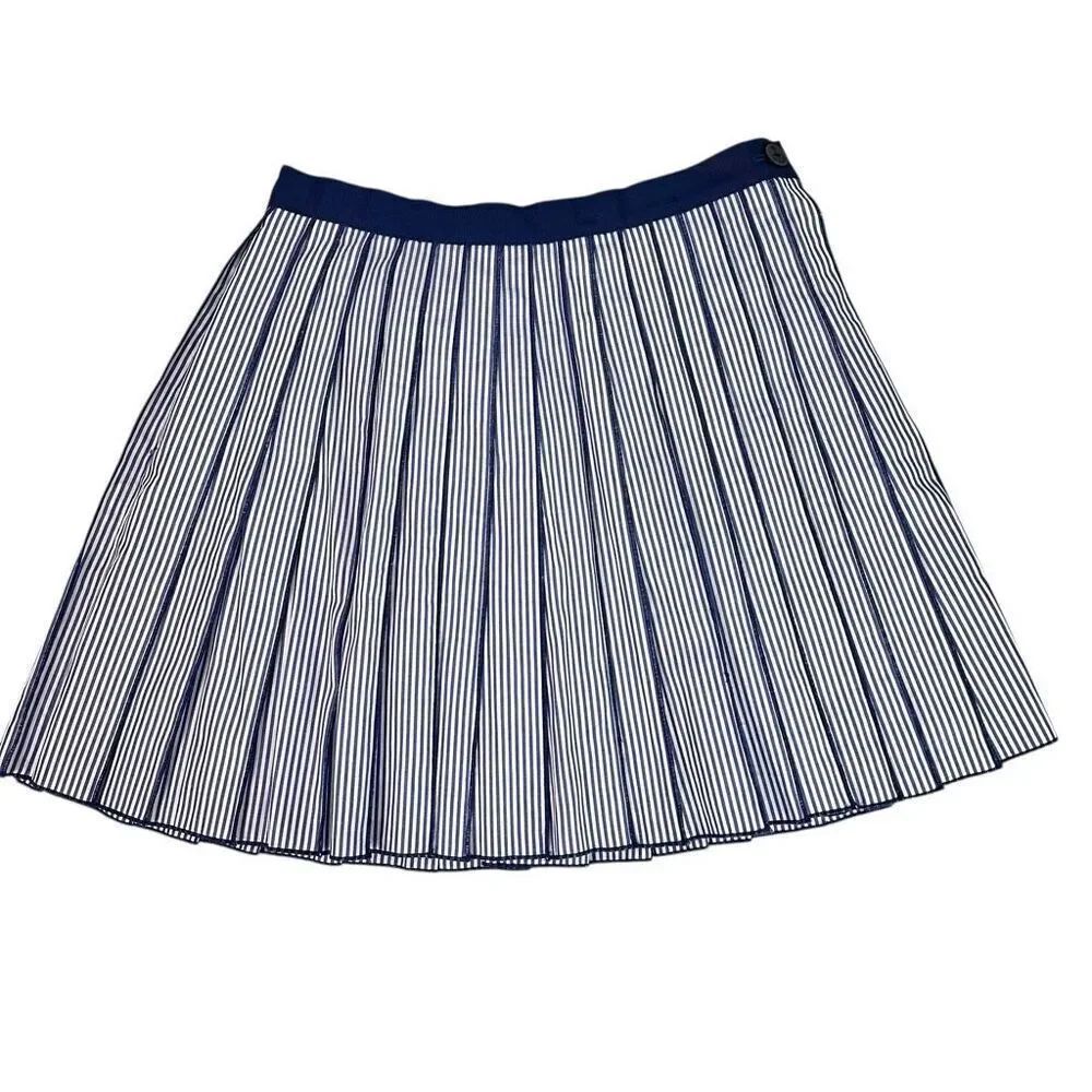 Vineyard Vine Poplin Stripe Pleated Skirt size 00 Blue White